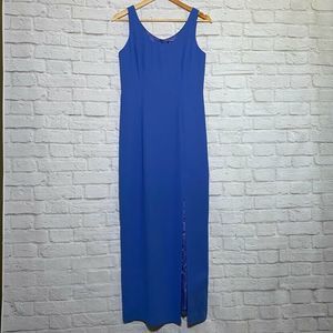 Rimini Formal Dress 8 Petite Blue Slit Sleeveless